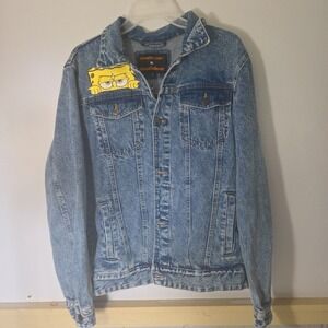Members Only Nickelodeon SpongeBob Denim Jean Jacket Unisex Heavy Quality Size M